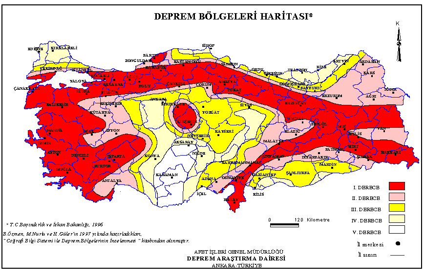 Ülkemizdeki Deprem Bölgeleri